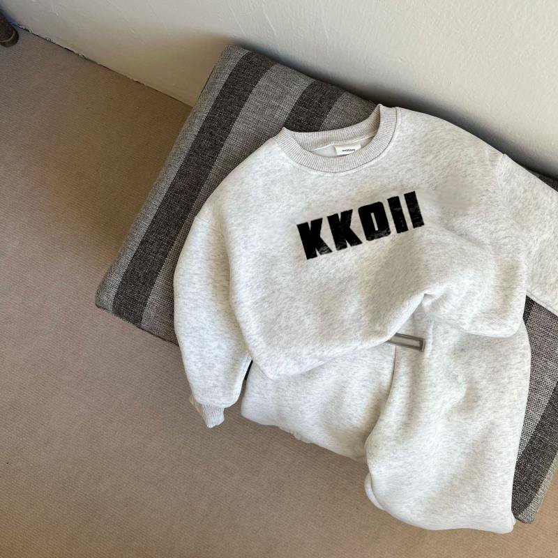 Autumn Newborn Little Boys' Clothes Set Custom KK011 Letter Cotton Outfit Long Sleeve Top & Pants for Boys Girls Baby Clothing