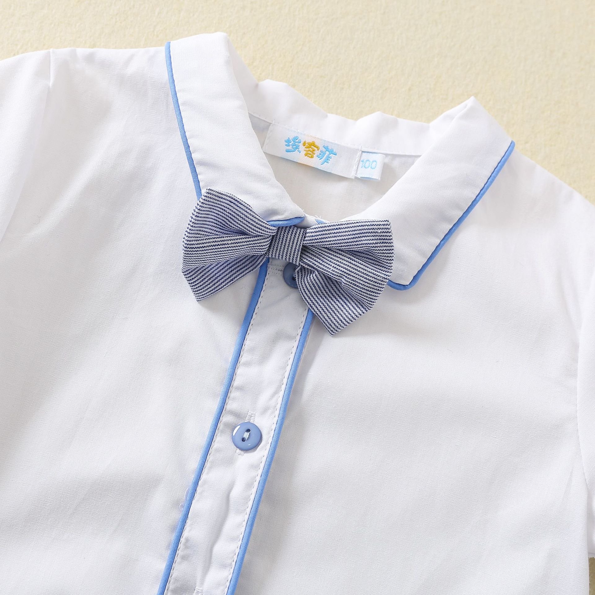 Hot Sale Summer Children's Clothing Formal Dress Banquet Dress Boys' Shorts Shirt Strap Pants Set Infant Baby Boy Clothes Set