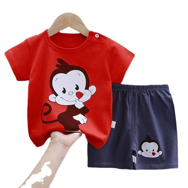 Children's Short-Sleeved Suit Summer Cotton Boys T-shirt Customized Fashion Boys Clothing Sets