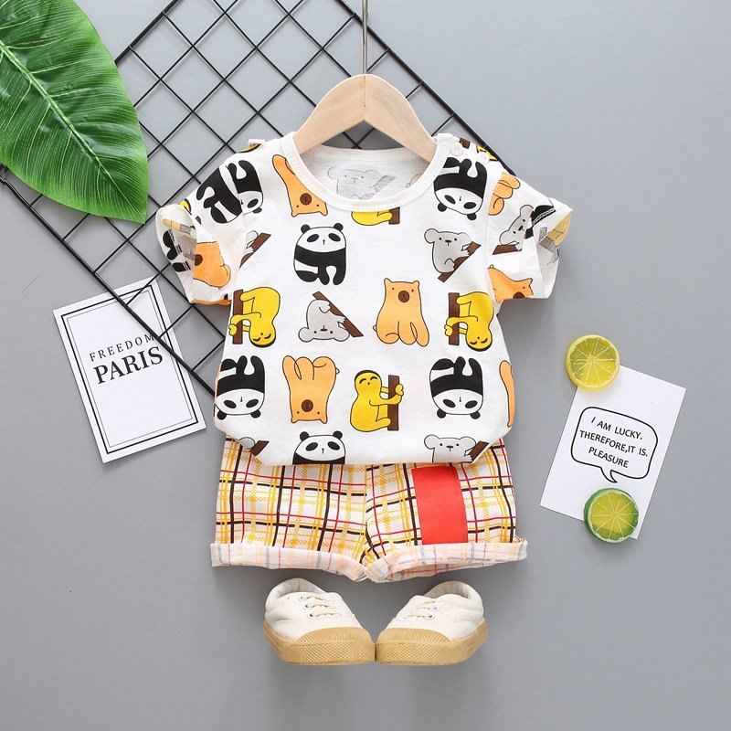 Children's Short-Sleeved Suit Summer Cotton Boys T-shirt Customized Fashion Boys Clothing Sets