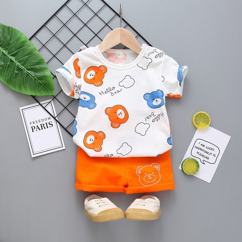 Children's Short-Sleeved Suit Summer Cotton Boys T-shirt Customized Fashion Boys Clothing Sets