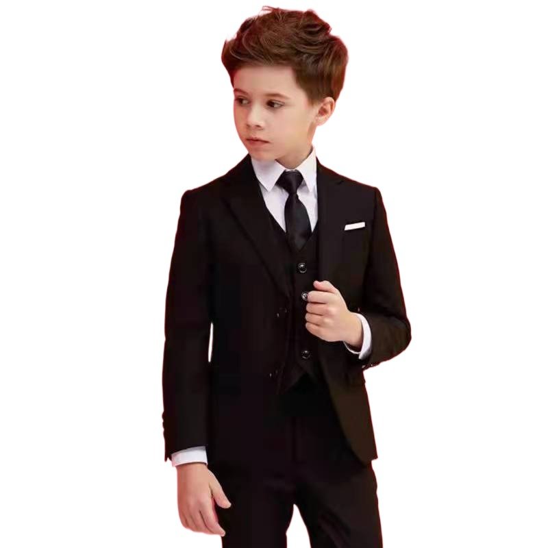 2023 New Children Clothing Blazer Casual Boy's Suit 3 pieces Sets vest and pant performance stage Blue Plaid Suit and Pants Set