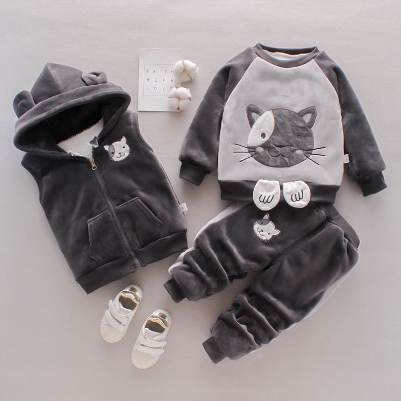 In stock boys and girls Clothing 2023 toddler boys clothing sets Three Piece Set Female Children's Spring Clothing