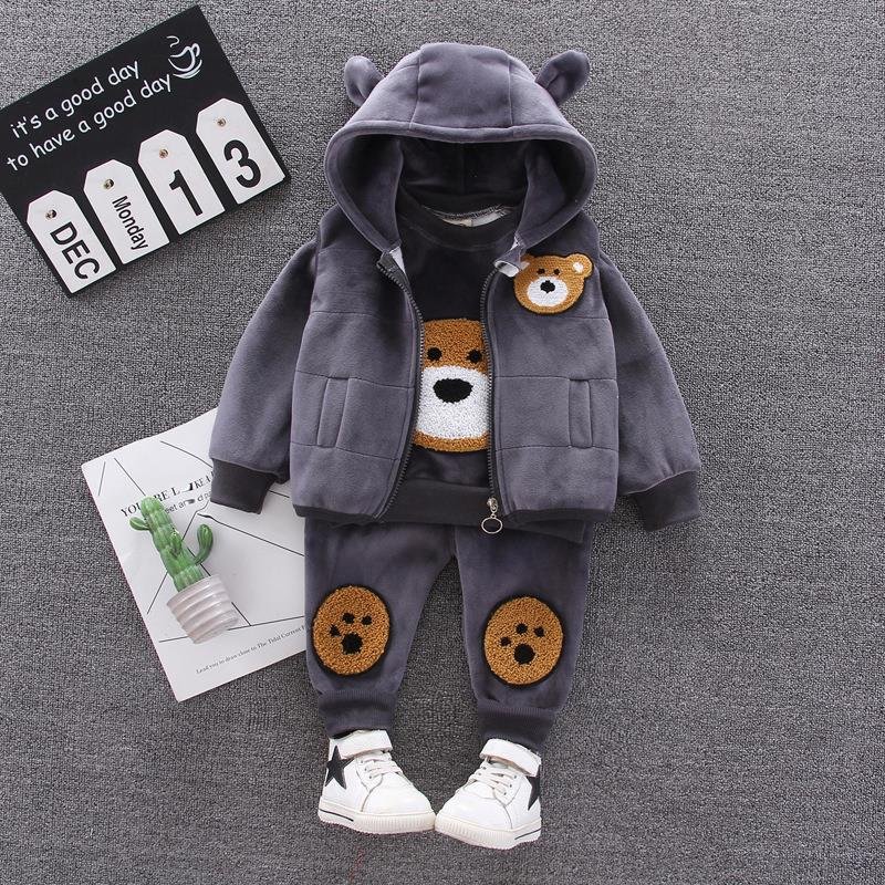 In stock boys and girls Clothing 2023 toddler boys clothing sets Three Piece Set Female Children's Spring Clothing