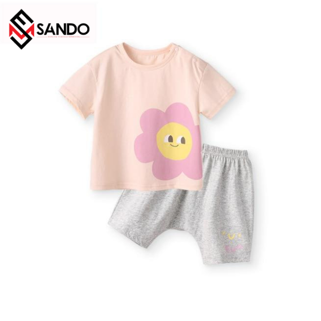 Customized logo Wholesale %100 solid cotton baby clothing sets custom label baby boys' clothing sets new born baby clothes sets