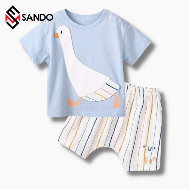 Customized logo Wholesale %100 solid cotton baby clothing sets custom label baby boys' clothing sets new born baby clothes sets