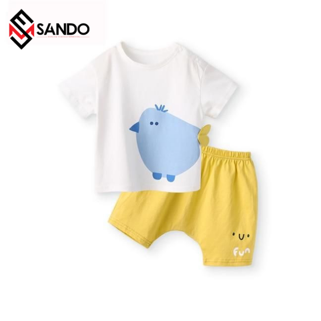 Customized logo Wholesale %100 solid cotton baby clothing sets custom label baby boys' clothing sets new born baby clothes sets