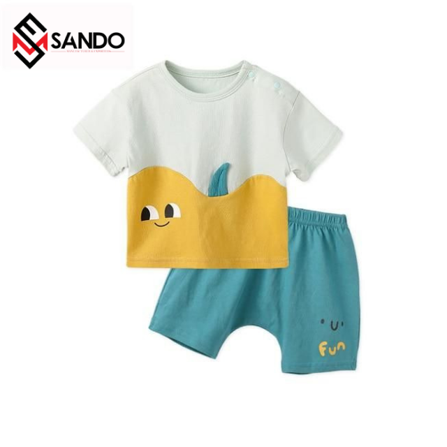 Customized logo Wholesale %100 solid cotton baby clothing sets custom label baby boys' clothing sets new born baby clothes sets