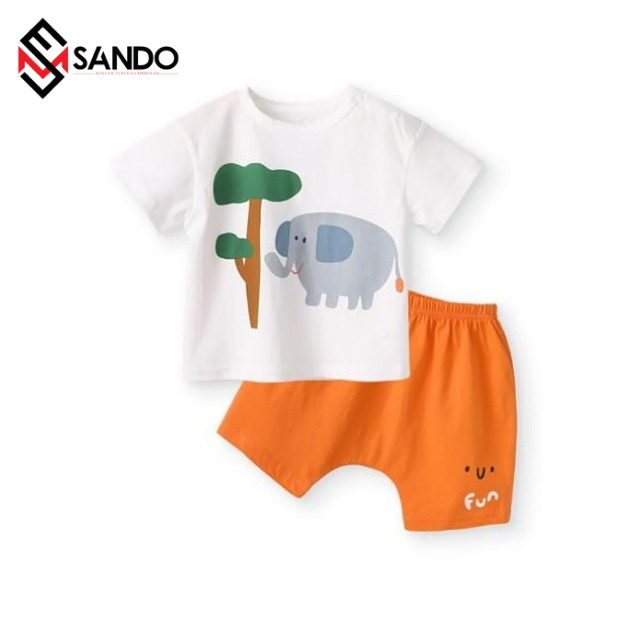 Customized logo Wholesale %100 solid cotton baby clothing sets custom label baby boys' clothing sets new born baby clothes sets