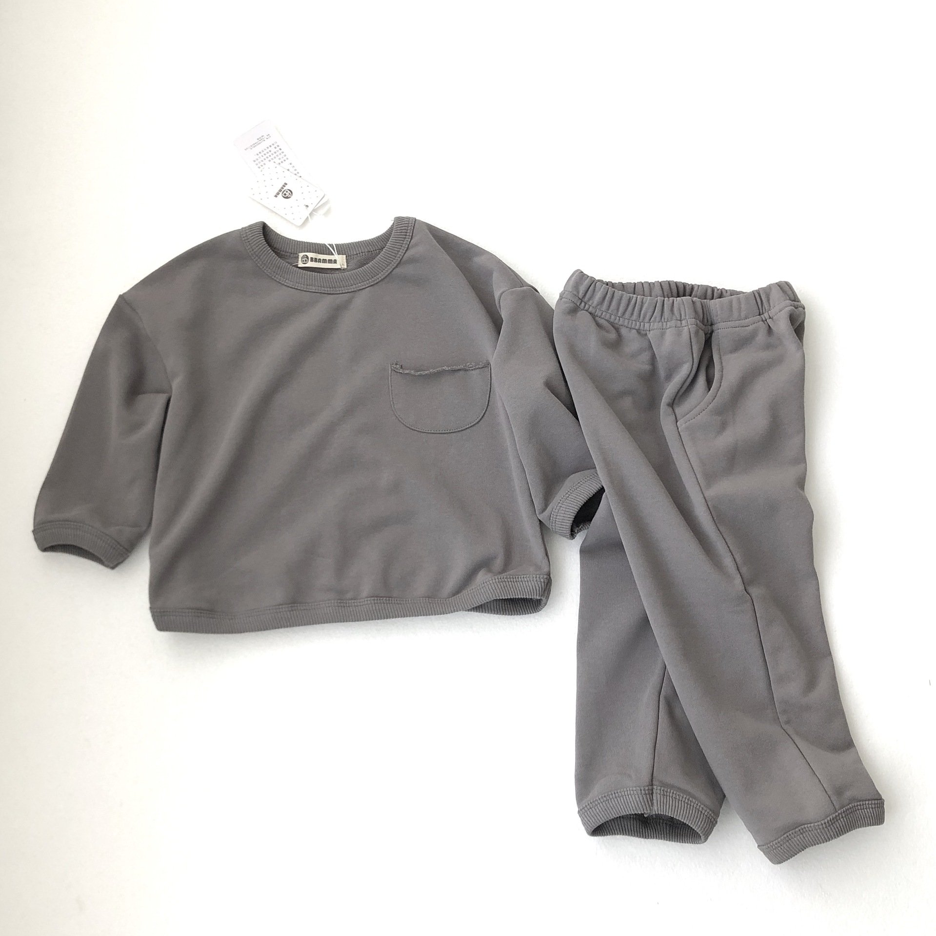 2024 children's wear boys' and girls' set two-piece children's loose linen cotton casual sweater set boy clothing sets