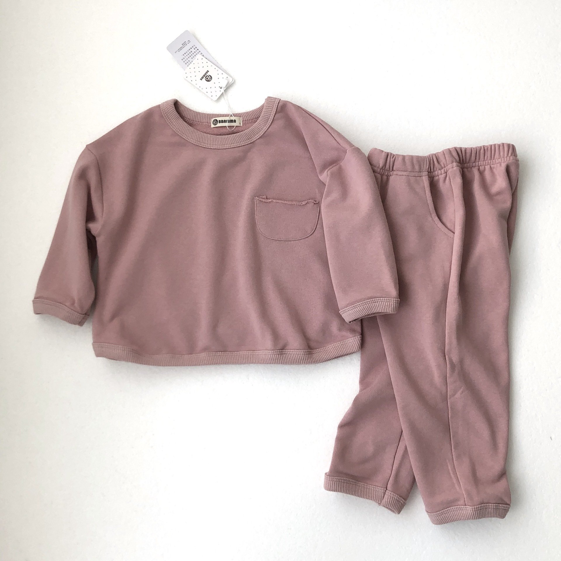 2024 children's wear boys' and girls' set two-piece children's loose linen cotton casual sweater set boy clothing sets