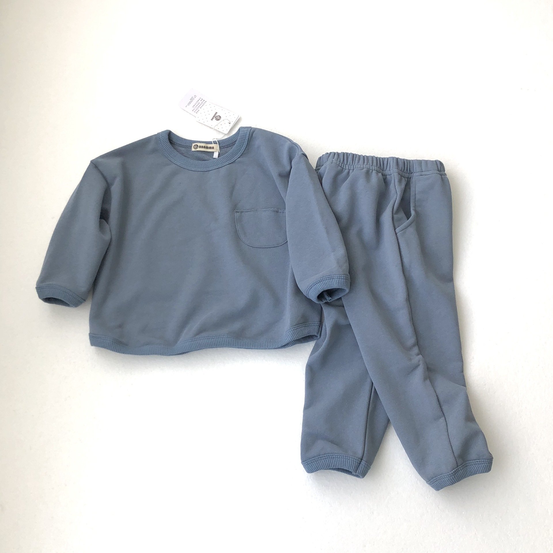 2024 children's wear boys' and girls' set two-piece children's loose linen cotton casual sweater set boy clothing sets