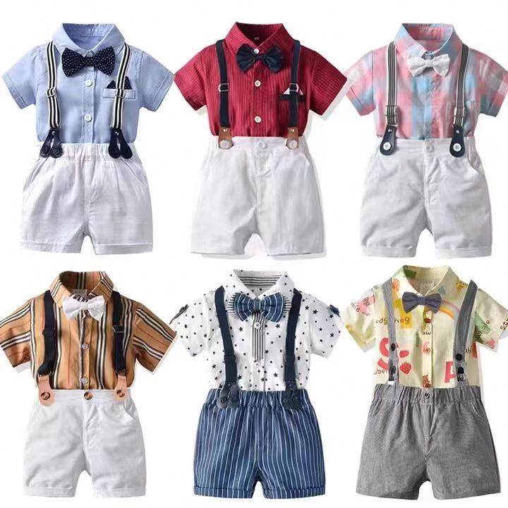 Boys' summer suit cotton kids short sleeve two-piece set baby pop kids baby clothes summer thin boy baby set