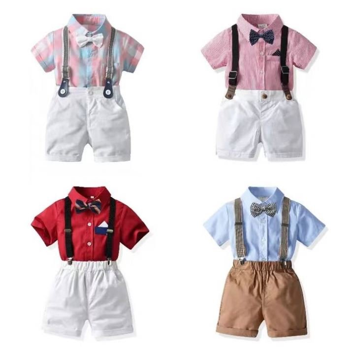 Boys' summer suit cotton kids short sleeve two-piece set baby pop kids baby clothes summer thin boy baby set