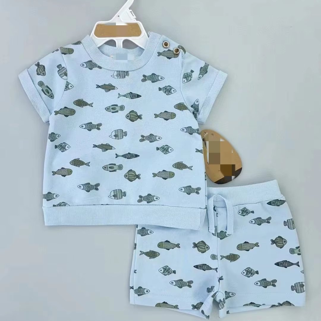SummerCotton Newborn 0-18m High Quality Baby girls Short Sleeve T-Shirt And Pants 2 Pcs Set Children's Toddler Clothes Suits