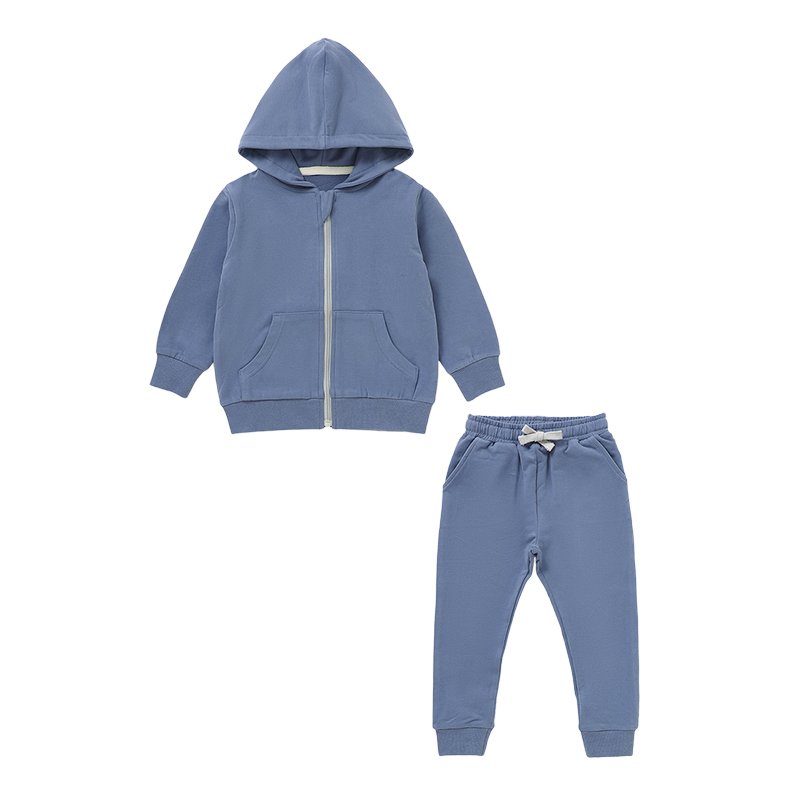 2024 New Wholesale Autumn Unisex Soft Winter Children Kids Clothing Set Knitted Baby Organic Cotton Sweatshirts Jogger set