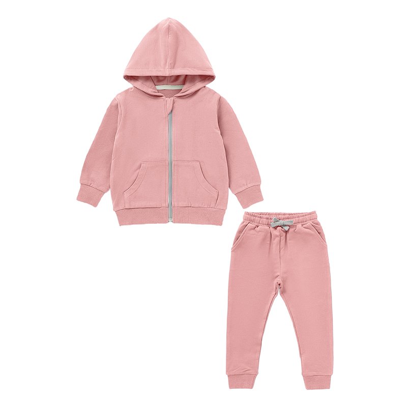 2024 New Wholesale Autumn Unisex Soft Winter Children Kids Clothing Set Knitted Baby Organic Cotton Sweatshirts Jogger set