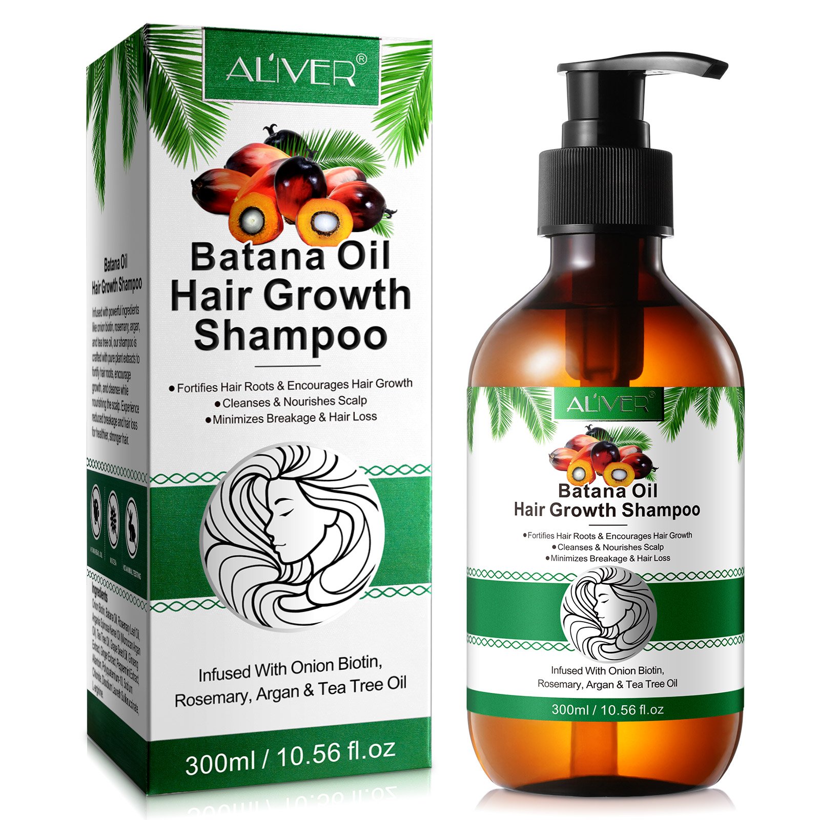 ALIVER cleanses nourishes scalp onion biotin batana oil hair growth shampoo 300ml anti hair loss batana oil shampoo