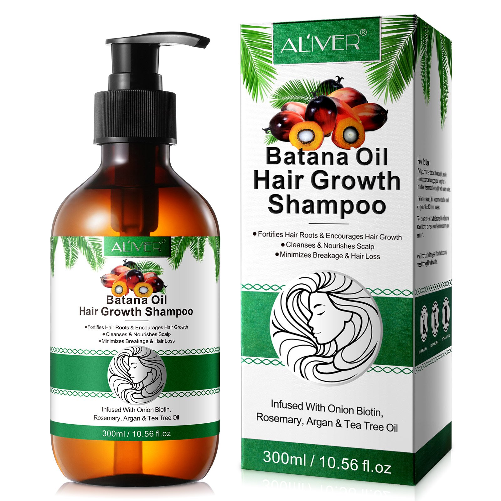 ALIVER cleanses nourishes scalp onion biotin batana oil hair growth shampoo 300ml anti hair loss batana oil shampoo