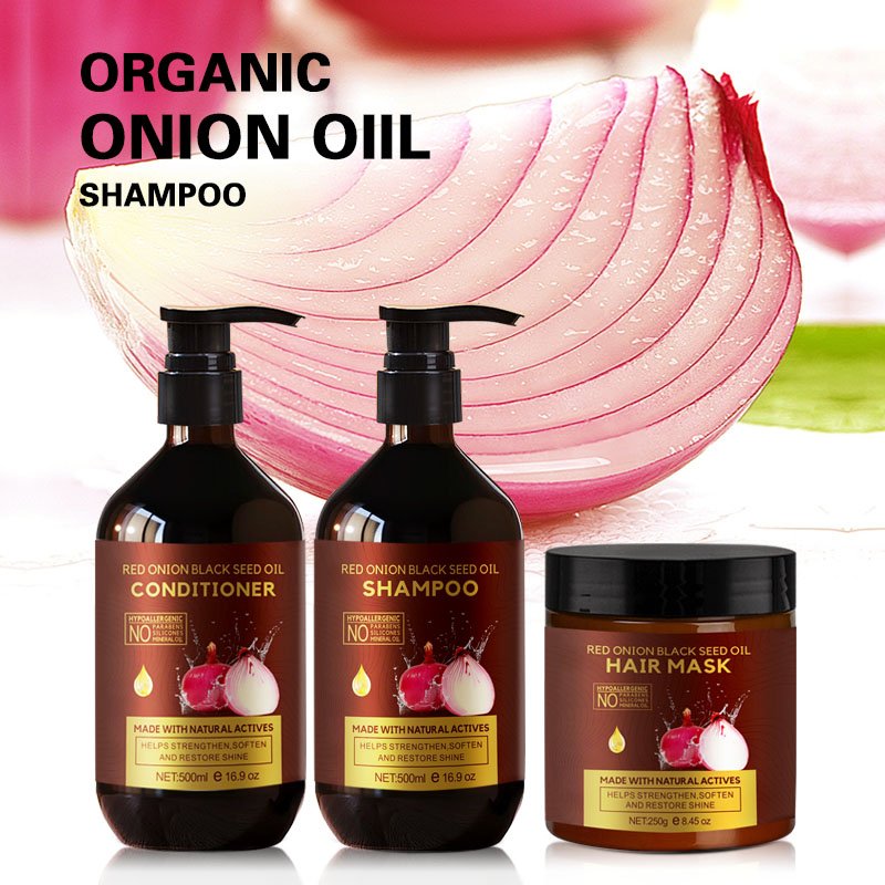 Private brand onion biotin shampoo natural and organic suitable for hair loss and thinning hair growth shampoo conditioner OEM