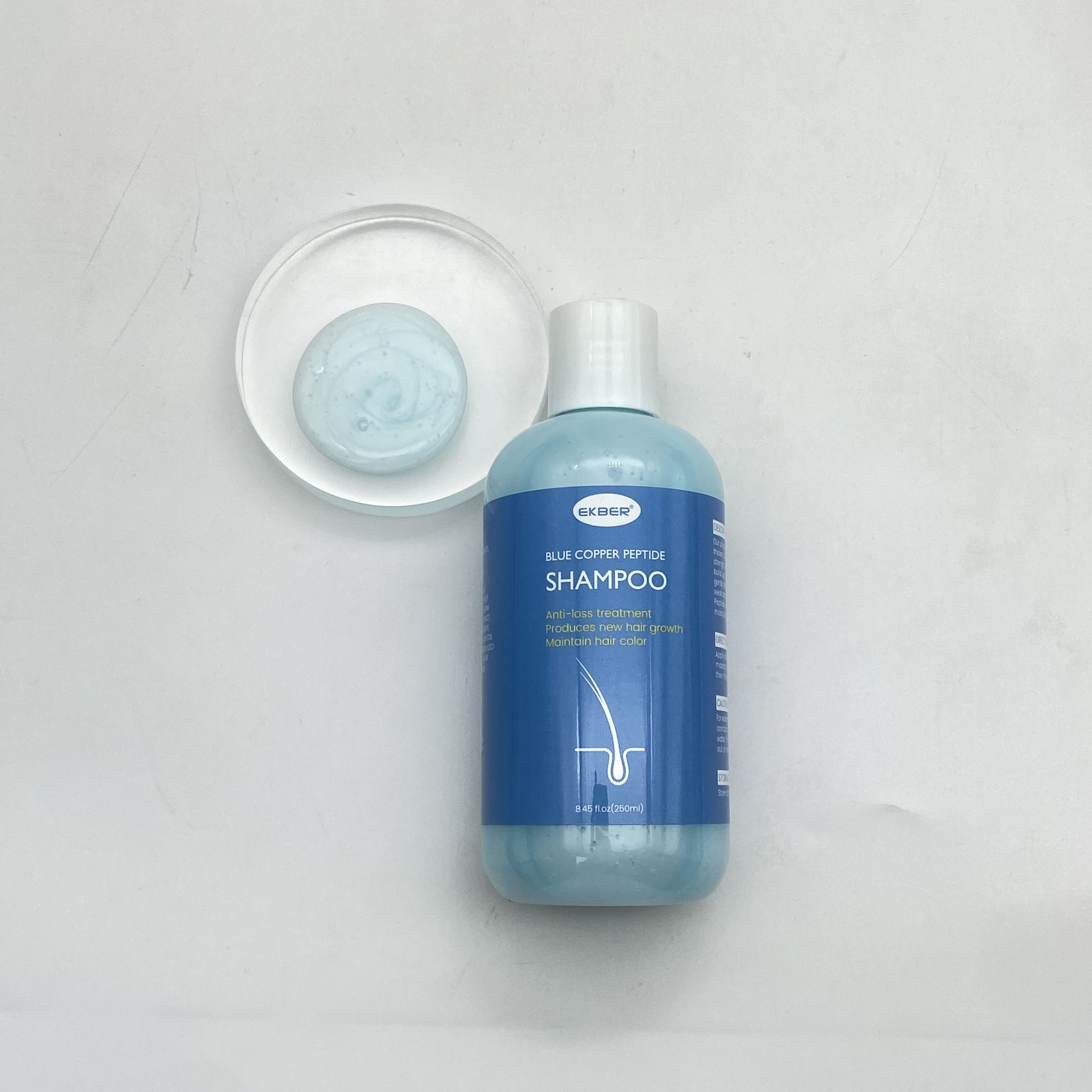 Customize logo High Quality Blue Copper Peptide Shampoo Nourishing Hair-Repairing Keratin Hair Treatment Shampoo