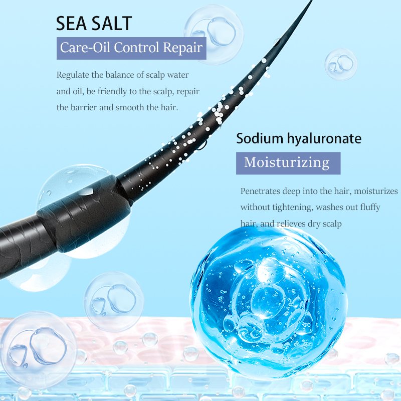 China Custom Made Nourishing Sea Salt Hyaluronic Acid Shampoo Natural Hair Hydration And Volume Boosting