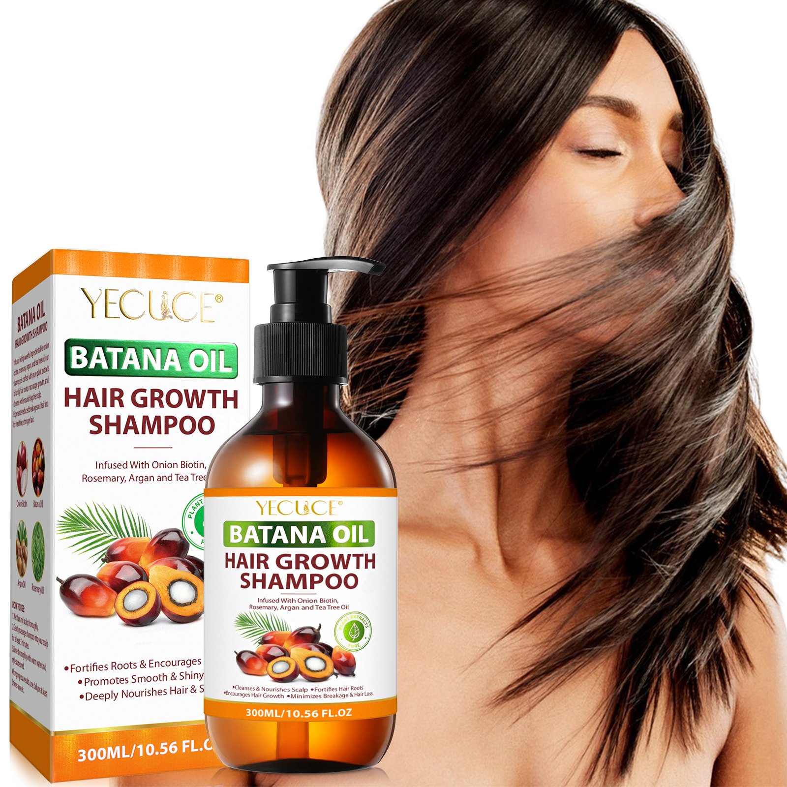 YECUCE Private Label Pure Natural Hair Cleansing Nourishing Shampoo Hair Growth Batana Oil Shampoo and Conditioner for Women Men