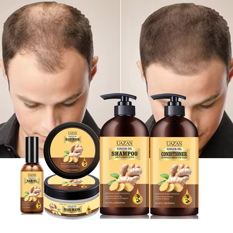 Private Label Organic Natural Herbal Ginger Stop Hair Loss Hair Growth Shampoo And Conditioner Set