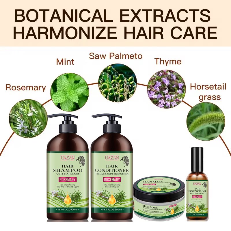 Factory OEM Best-selling Mint Rosemary Anti Hair Loss Shampoo And Conditioner Hair Serum Hair Growth Care Set