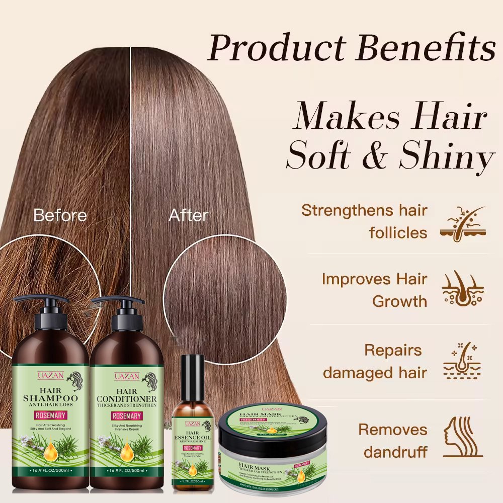 Factory OEM Best-selling Mint Rosemary Anti Hair Loss Shampoo And Conditioner Hair Serum Hair Growth Care Set