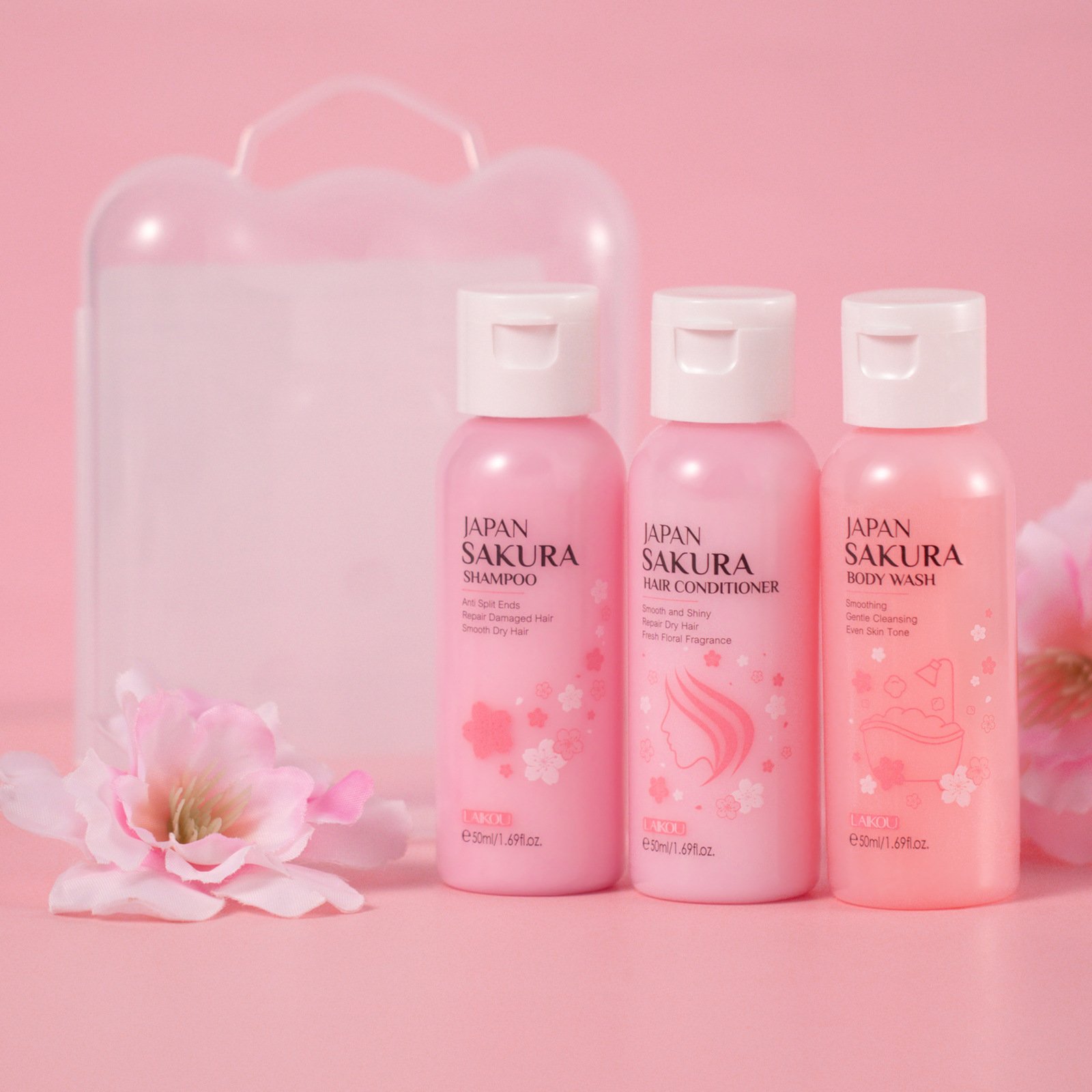 Laikou hair care product body wash sakura hair shampoo conditioner set