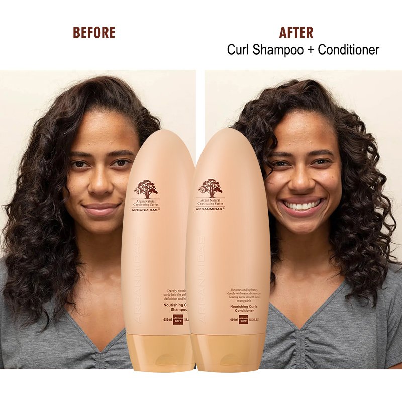 Arganmidas Hair Care Set Nourishing Repairing Argan Oil Wheat Protein Shampoo and Conditioner For 4c Curly Wavy Hair