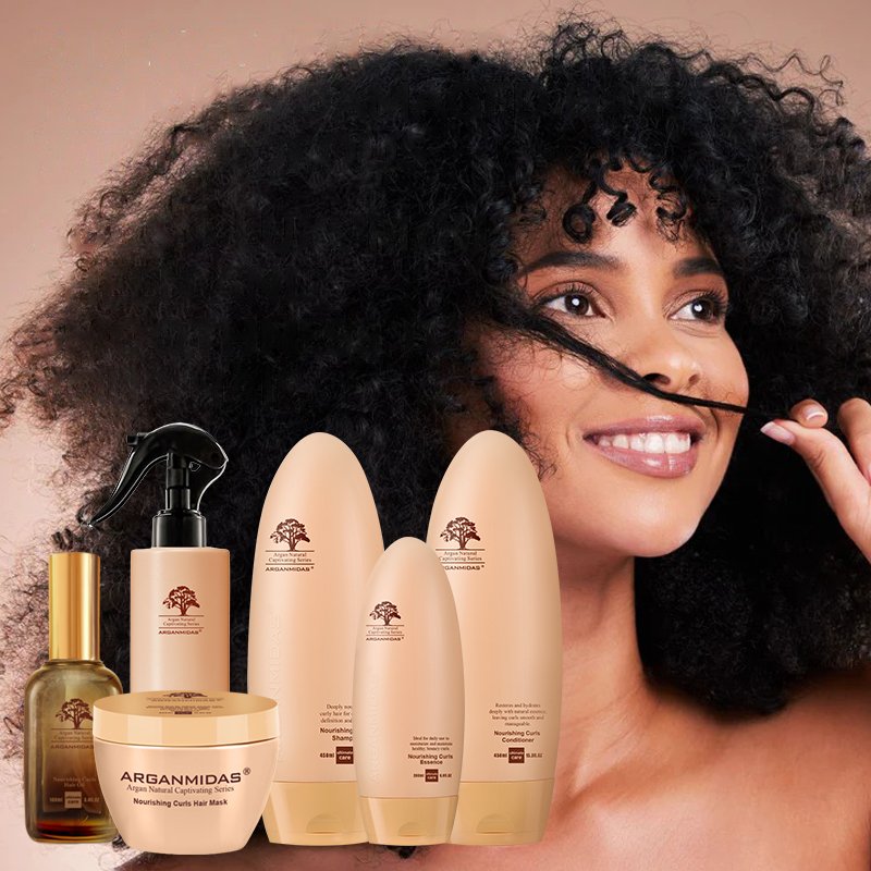 Arganmidas Hair Care Set Nourishing Repairing Argan Oil Wheat Protein Shampoo and Conditioner For 4c Curly Wavy Hair