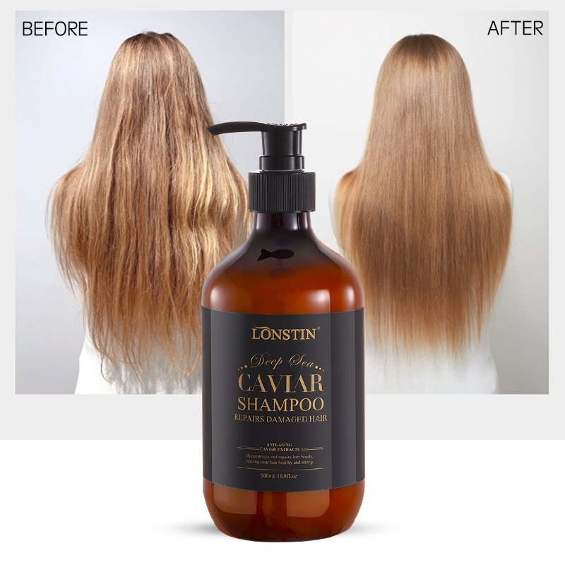 OEM Private Label Sulfate Free Caviar Shampoo Hair Deep Conditioner Hair Care Set Anti-Dandruff Smoothing Caviar Hair Shampoo