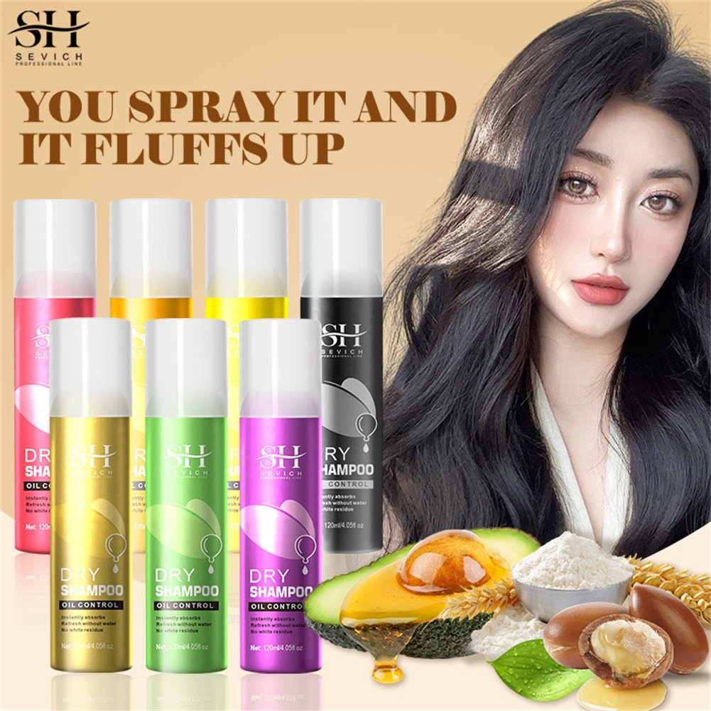 120ml Natural Organic Dry Shampoo Spray Fluffy Powder Hair Volume Oil Control 100% Waterless No-Rinse Dry Shampoo
