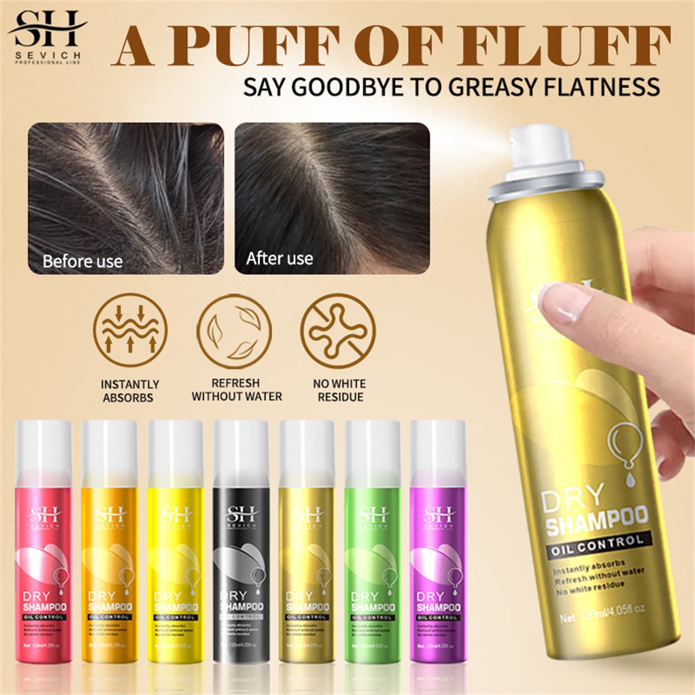 120ml Natural Organic Dry Shampoo Spray Fluffy Powder Hair Volume Oil Control 100% Waterless No-Rinse Dry Shampoo