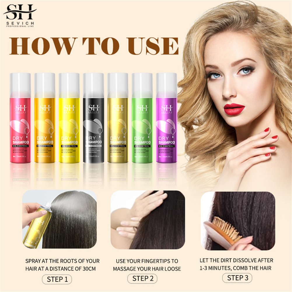 120ml Natural Organic Dry Shampoo Spray Fluffy Powder Hair Volume Oil Control 100% Waterless No-Rinse Dry Shampoo