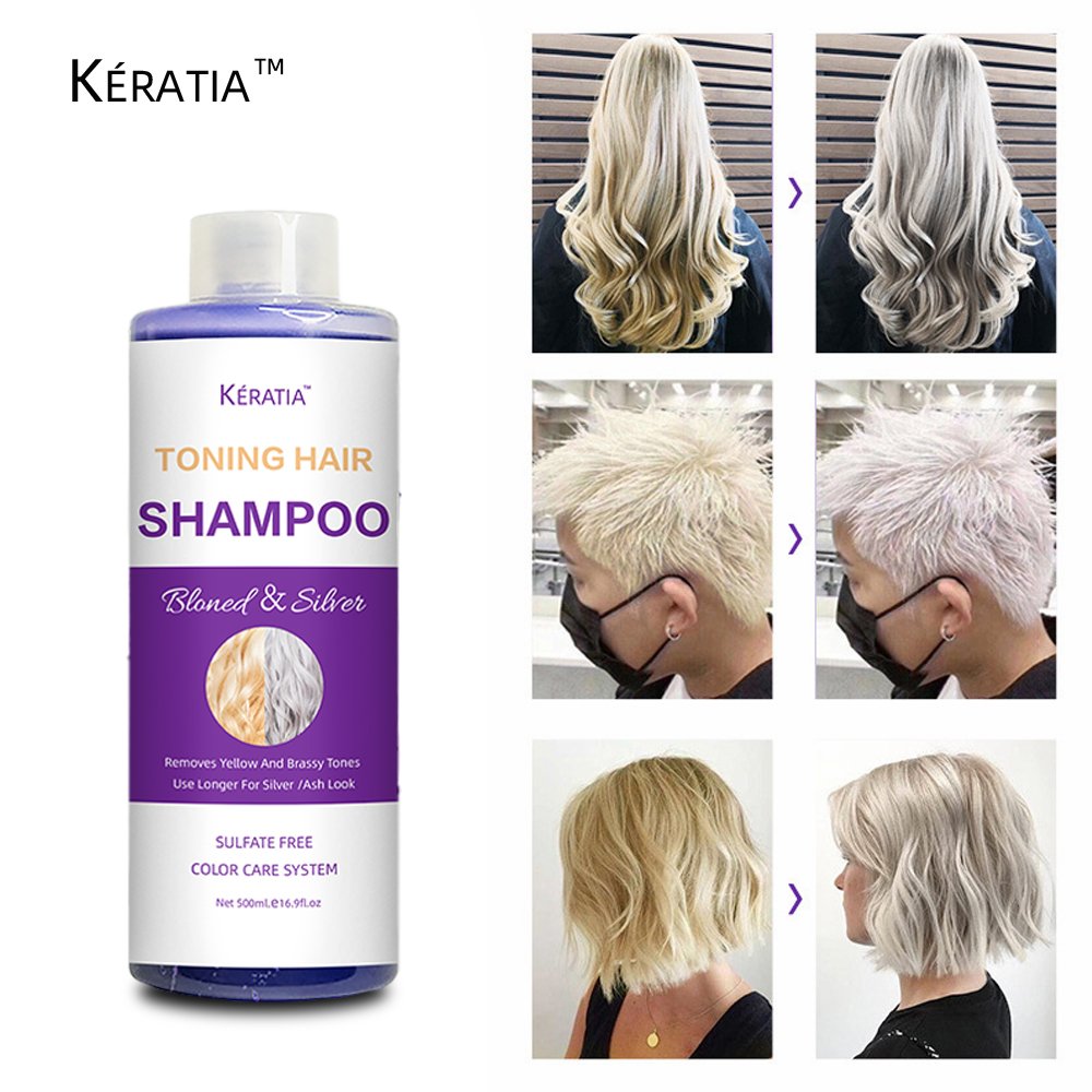 Purple Shampoo for Blonde Hair, Sulfate Free Shampoo for silver grey and blonde hair