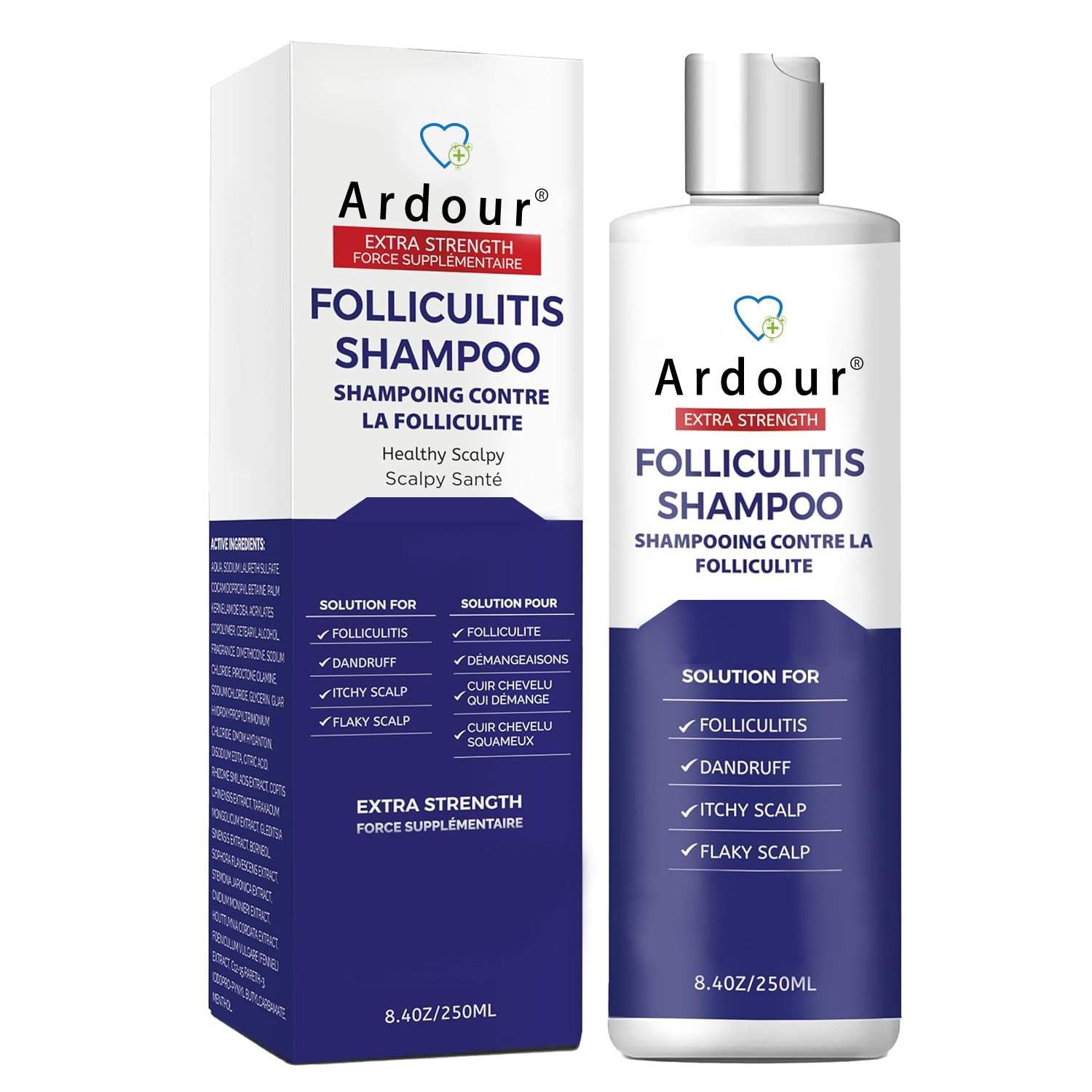 Anti-Dandruff and Antifungal Shampoo - Treats Folliculitis, Seborrheic Dermatitis, Psoriasis - Relieves Itchy, Dry Scalp