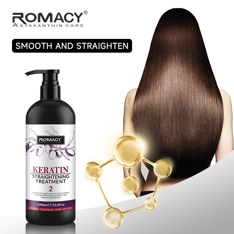 Romacy 1000ml Custom Label Professional Salon Smoothing Hair Straightening Cream Brazilian Protein Keratin Hair Treatment Cream
