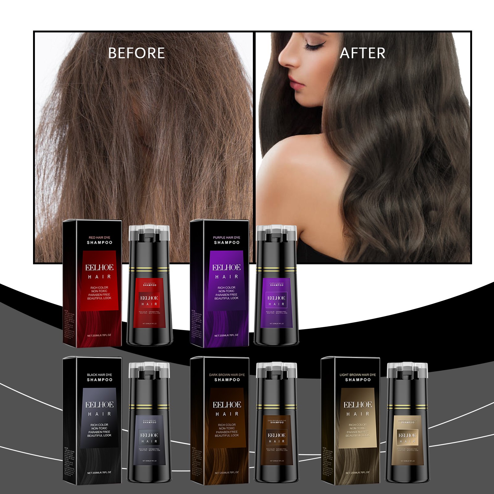 Hair Dyeing Shampoo 3-in-1 Rapid Dyeing Repair Dry Cleaning Nourishing Hair Roots Restoration Hair Coloring Black Shampoo