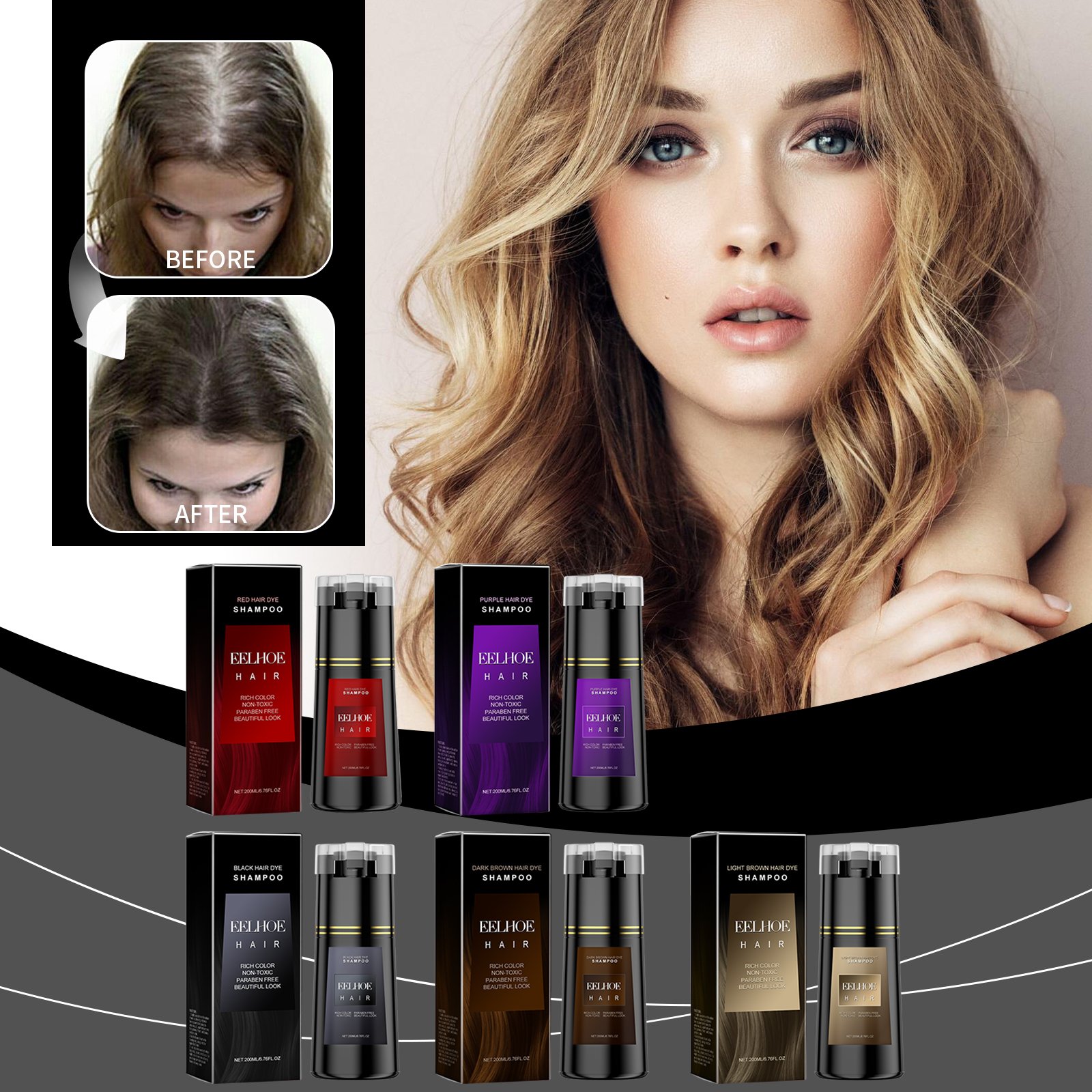 Hair Dyeing Shampoo 3-in-1 Rapid Dyeing Repair Dry Cleaning Nourishing Hair Roots Restoration Hair Coloring Black Shampoo