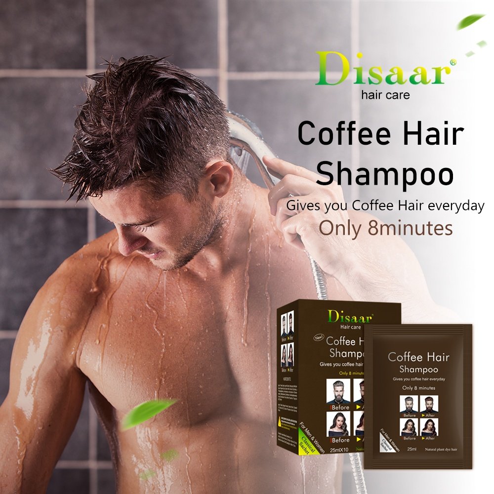 Disaar Professional Natural Formula Hair Dye Shampoo Coffee Colour Cream Travel Hair Dye Shampoo