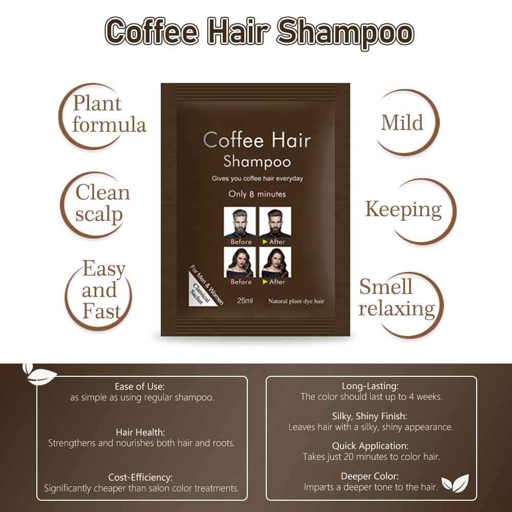 Disaar Professional Natural Formula Hair Dye Shampoo Coffee Colour Cream Travel Hair Dye Shampoo