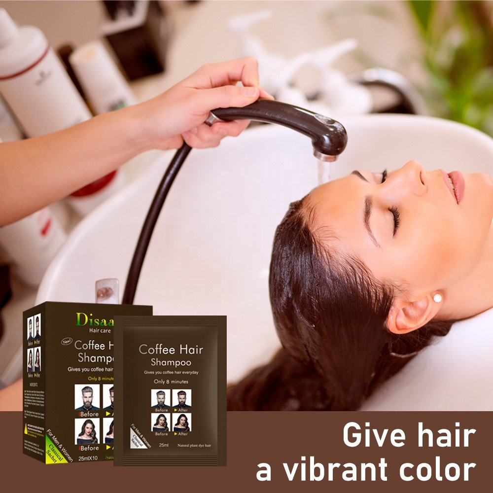 Disaar Professional Natural Formula Hair Dye Shampoo Coffee Colour Cream Travel Hair Dye Shampoo