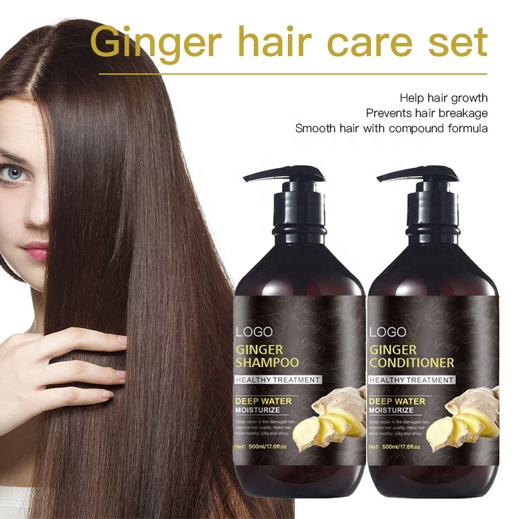 Private Label Pure Natural Organic Hair Care Set Deep Water Moisturize Ginger Hair Shampoo And Conditioner