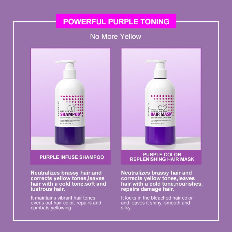Private Label Purple Toning Shampoo Moisturizing Repair Anti Brassy Remove Yellow Hair Dye Silver Purple Shampoo For Blonde Hair
