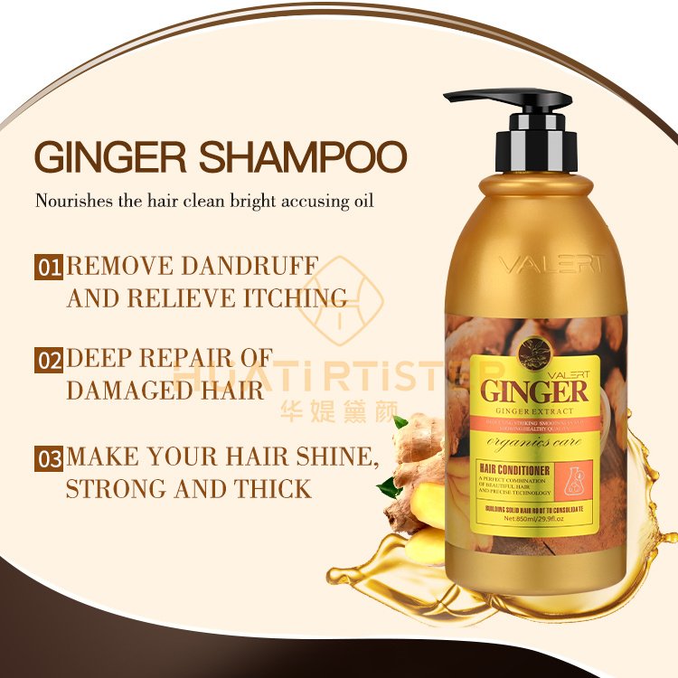 Huati Sifuli VALERT GINGER Hair-Loss Prevention Natural Ginger Extract regrowth 850ml Hair Shampoo And Conditioner