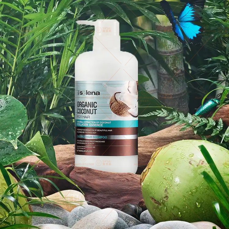 Huati Sifuli selena 800ml OEM Natural Coconut Extract Oil Collagen Deep Cleansing Nourishing Smoothing Shampoo and Conditioner