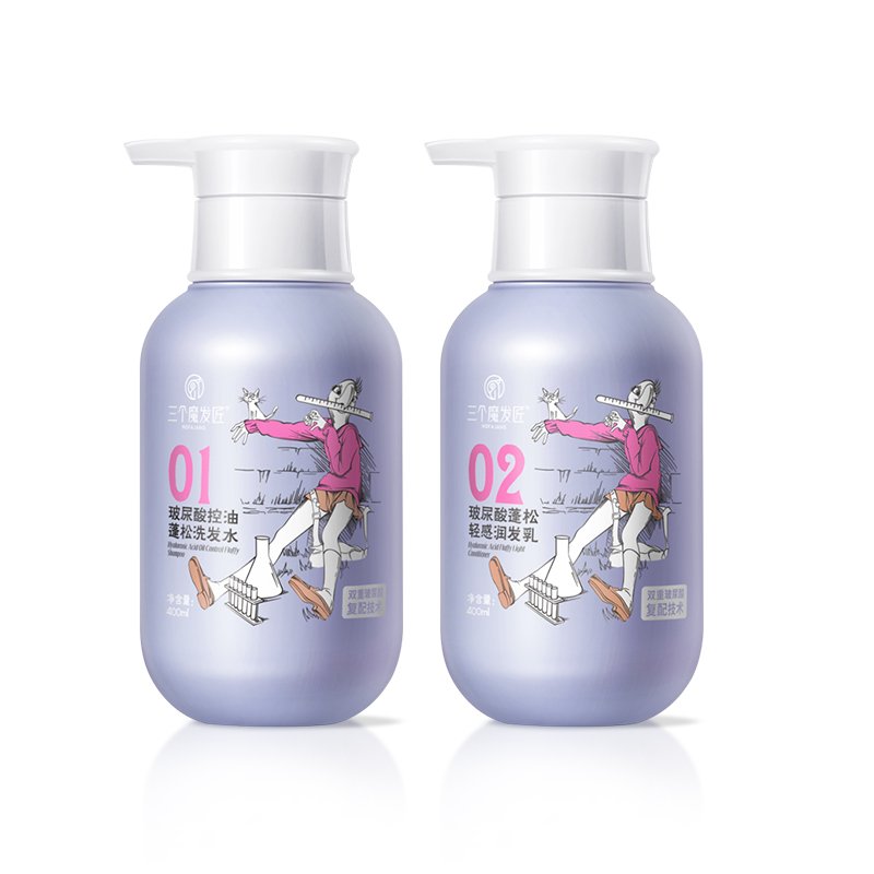 Private Label Hair Shampoo and Conditioner Set Pure Organic Sulphate Free hyaluronic acid Fluffy Shampoo OEM Bottle 400ML